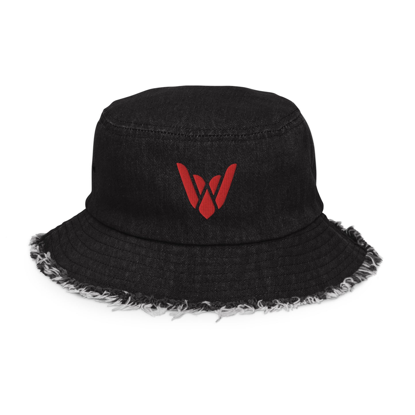 Sickbird distressed denim bucket hat